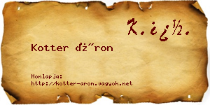 Kotter Áron névjegykártya
